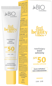 BEBIO COSMETICS Feel Your Beauty Vibes ,krem do twarzy, ochronny, nawilżający, SPF 50,kompozycja-2