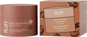 FLUFF ,krem do twarzy, wyrównujący koloryt, Czekolada,kompozycja-2