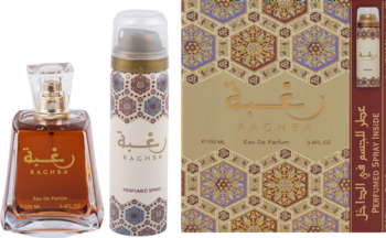 LATTAFA Raghba ,zestaw unisex, woda perfumowana 100 ml + dezodorant perfumowany 50 ml,kompozycja-2