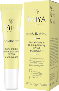 MIYA COSMETICS eyeSUNshine ,serum pod oczy, rozświetlające z witaminą C, SPF 50,kompozycja-2