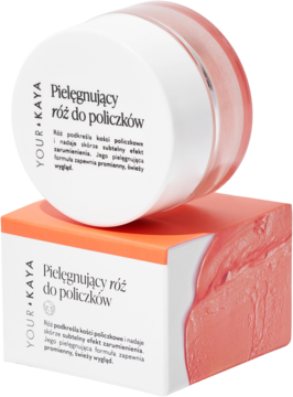 YOUR KAYA ,róż do policzków, pielęgnujący, Radiant Peach,kompozycja-2
