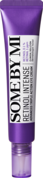 Fioletowa tubka Some By Mi Retinol Intense Eye Cream z 0.1% retinolu, widok z przodu.