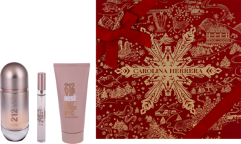 CAROLINA HERRERA 212 VIP Rose,zestaw dla kobiet, woda perfumowana 80 ml + balsam do ciała 100 ml + woda perfumowana 10 ml,kompozycja-2