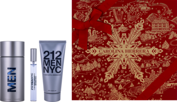 CAROLINA HERRERA 212 Men NYC,zestaw dla mężczyzn, woda toaletowa 100 ml + żel po goleniu 100 ml + woda toaletowa 10 ml,kompozycja-2