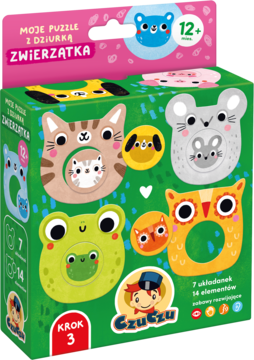 CZUCZU Moje Puzzle z dziurką ,Zwierzątka, 12m+,kompozycja-2