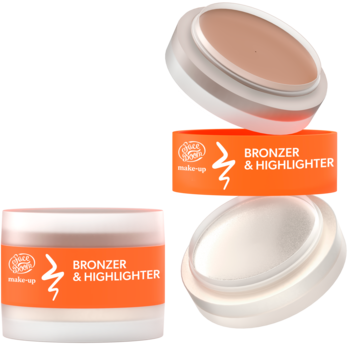 FACEBOOM Make-Up ,bronzer i rozświetlacz, 2w1, nr 01 Cool,kompozycja-2