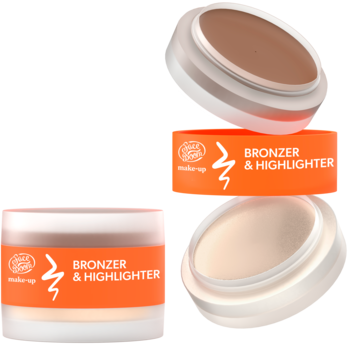FACEBOOM Make-Up ,bronzer i rozświetlacz, 2w1, nr 02 Warm,kompozycja-2