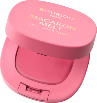 BOURJOIS Macaron Melt ,pomadka do ust i róż do policzków, w musie, nr 01 Maca'Rose,kompozycja-2