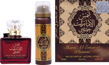ARD AL ZAAFARAN Shams Al Emarat Khususi ,zestaw zapachowy, unisex, woda perfumowana 100 ml + dezodorant perfumowany 50 ml,kompozycja-2