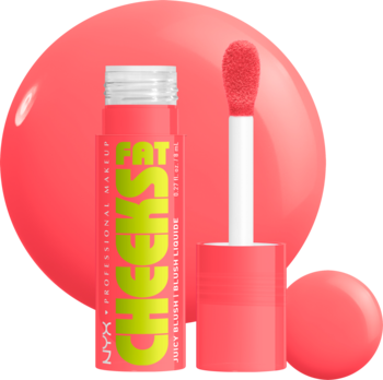 NYX PROFESSIONAL MAKEUP Fat Cheeks ,róż do policzków, w płynie, nr 05 Peach Plunge,kompozycja-2