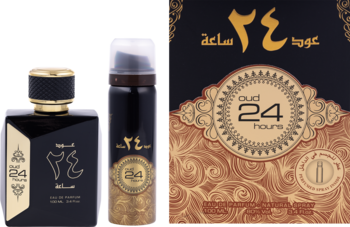 ARD AL ZAAFARAN Oud 24 Hours ,zestaw zapachowy, unisex, woda perfumowana 100 ml + dezodorant perfumowany 50 ml,kompozycja-2