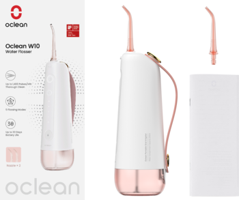 OCLEAN W10 ,irygator do zębów, Różowy,kompozycja-2