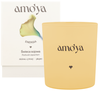 AMO'YA Energia ,świeca sojowa Zielone cytrusy i pieprz,kompozycja-2