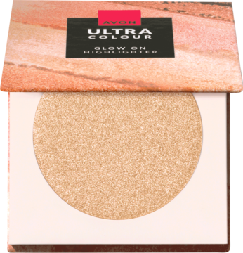 AVON Ultra Colour ,puder do twarzy, rozświetlający, Glistening Gold,kompozycja-2