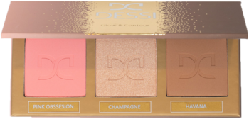 DESSI Glow & Contour ,paleta do konturowania twarzy, nr 02 Tan,kompozycja-2