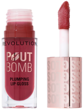 REVOLUTION Pout Bomb Plumping,błyszczyk do ust z efektem powiększenia, Rosenwood Rose Pink,kompozycja-2