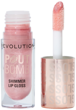 REVOLUTION Pout Bomb Shimmer,błyszczyk do ust, Shine Pink,kompozycja-2