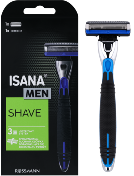 ISANA MEN Shave ,maszynka do golenia 1 rączka + 1 wkład, 3-ostrzowe, dla mężczyzn,kompozycja-2