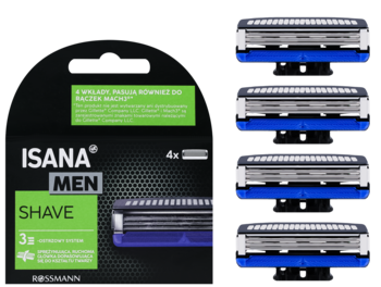 ISANA MEN Shave ,wkłady do maszynki, 3-ostrzowe, dla mężczyzn,kompozycja-2