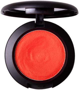 J.Cat Beauty Blush Mallow Soft Blusher, Awesome Blossom. Czarne, otwarte opakowanie, zbliżenie na jaskrawy, kremowy róż.