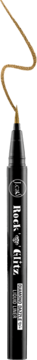 Brokatowy eyeliner J.Cat Beauty Rock Glitz Golden Boy. Ciemny pisak z precyzyjnym aplikatorem, rysujący złotą, błyszczącą linię.