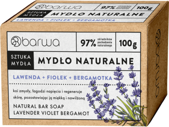 BARWA Sztuka Mydła ,mydło w kostce, Lawenda, Fiołek, Bergamotka,kompozycja-2