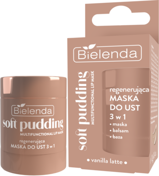 BIELENDA Soft Pudding ,maska do ust, Vanilla Latte,kompozycja-2