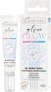BIELENDA Glaze & Glow ,balsam do ust, nawilżająco-rozświetlający, White Pearl,kompozycja-2
