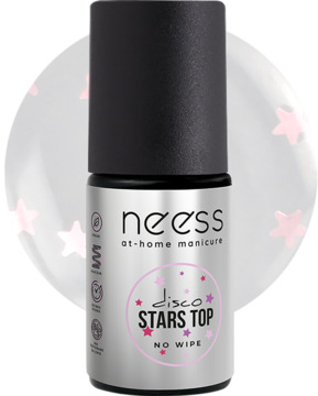 NEESS Disco Stars ,top do lakierów hybrydowych, No Wipe,kompozycja-2