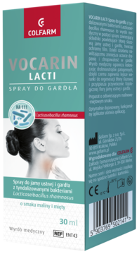 VOCARIN Lacti ,spray do gardła o smaku Maliny i Mięty, wyrób medyczny,kompozycja-2