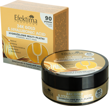 EFEKTIMA 24K Gold & Hyaluronic Acid ,płatki do twarzy, hydrożelowe, wygładzająco-nawilżające,kompozycja-2