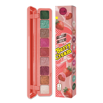J.CAT BEAUTY Sweet Tooth ,paleta cieni do powiek, nr 101 Berry Cream,kompozycja-2