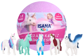 ISANA KIDS ,kula do kąpieli z zabawką niespodzianką o zapachu Jagodowym,kompozycja-2