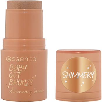 ESSENCE Baby Got Bronze Shimmery,bronzer do twarzy, w sztyfcie, nr 10 Golden Hour,kompozycja-2