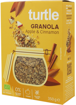 TURTLE ,granola, z jabłkiem i cynamonem, Bio,kompozycja-2
