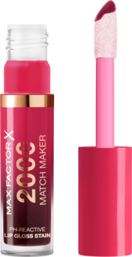 Max Factor Match Maker PH-Reactive błyszczyk do ust zmieniający kolor. Malinowa butelka, obok aplikator.