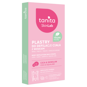 TANITA SkinLab ,plastry do depilacji ciała, z woskiem, skóra sucha i wrażliwa, CICA i Skwalan,kompozycja-2