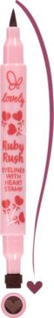 LOVELY Ruby Rush ,eyeliner ze stemplem, w pisaku, Bordowy,kompozycja-2