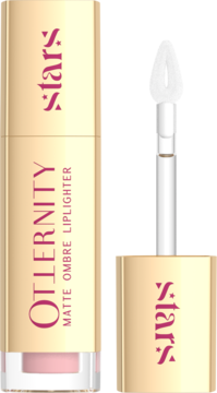Otternity Stars matowy liplighter ombre w złotym opakowaniu, otwarta butelka z aplikatorem.