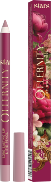 Stars Otternity Long Lasting Lip & Eye Pencil, Naked Otter (pink-beige), open, with ornate floral packaging.
