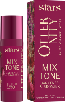 Stars Otternity Mixtone Hotter Tan 01, ciemny bronzer/przyciemniacz do podkładu, butelka i pudełko.