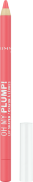 Rimmel OH MY PLUMP Lipshaper, różowa konturówka do ust z wysuniętym rysikiem, kremowa formuła, widok z przodu.