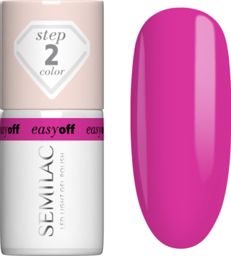 SEMILAC Easy Off ,lakier do paznokci, LED, nr L16 Magenta Crush,kompozycja-2