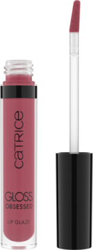 Catrice Gloss Obsessed Lip Glaze 040, otwarty błyszczyk z aplikatorem, ciepły ciemny róż, lustrzany połysk.