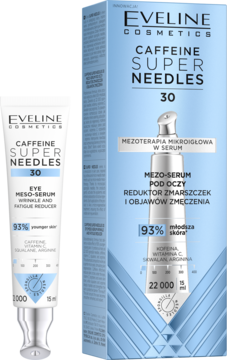 EVELINE COSMETICS Caffeine Super Needles 30,mezo-serum pod oczy, reduktor zmarszczek i objawów zmęczenia,kompozycja-2