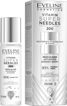 EVELINE COSMETICS Vitamin Super Needles 200,mezo-eliksir do twarzy, aktywator odnowy skóry,kompozycja-2