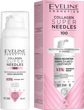 EVELINE COSMETICS Collagen Super Needles 100,mezo-booster do twarzy, nawilżająco-odżywczy,kompozycja-2
