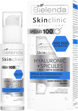 BIELENDA Skin Clinic Professional Hyaluronic + Spicules,serum do twarzy, biomikroigłowe, stymulująco-nawilżające, na noc,kompozycja-2