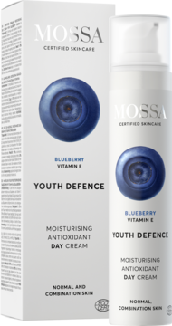 MOSSA BY MADARA Youth Defence ,krem do twarzy, nawilżający, antyoksydacyjny, Borówka, na dzień,kompozycja-2