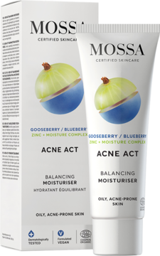 MOSSA BY MADARA Acne Act ,krem do twarzy, równoważąco-nawilżający, Agrest i Borówka,kompozycja-2